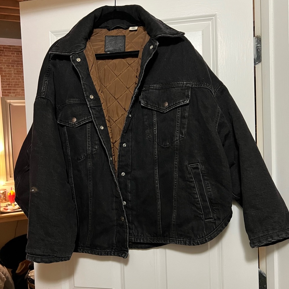 Levi's Black Denim Jacket with Brown Lining